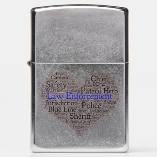 Law Enforcement Word Cloud Zippo Lighter