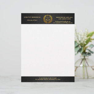 Law farm Elegant Black & Gold Lawyer Letterhead