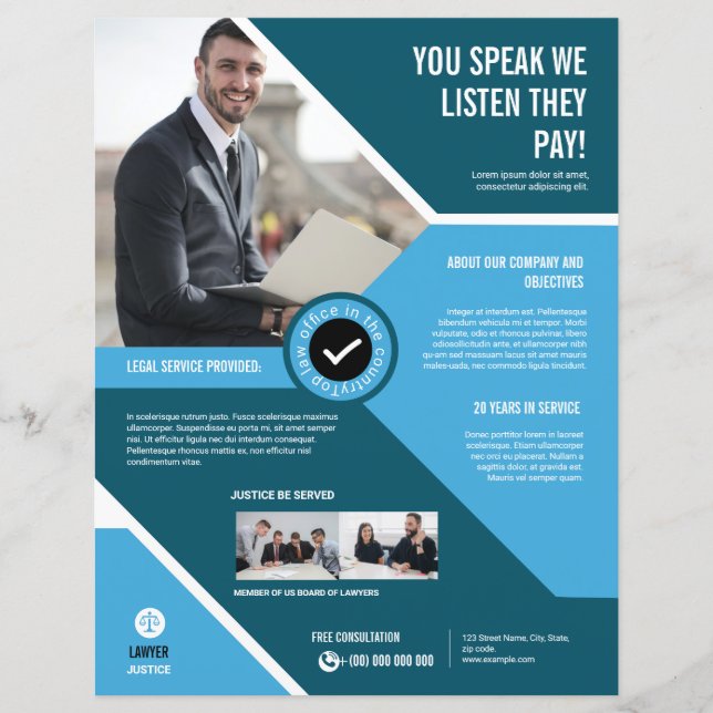 Law Firm and Legal Services Flyer (Front)