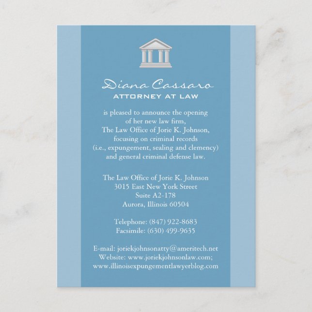 Law Firm Announcement Cards (Front)