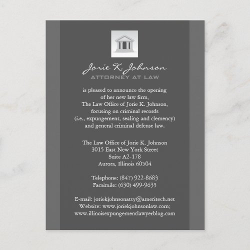 Law Firm Announcement Cards