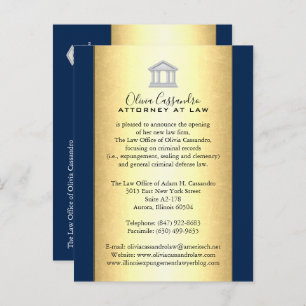 Law Firm Announcement Cards - Merlot Red