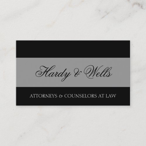 Law Firm Black/Aged Silver Business Card