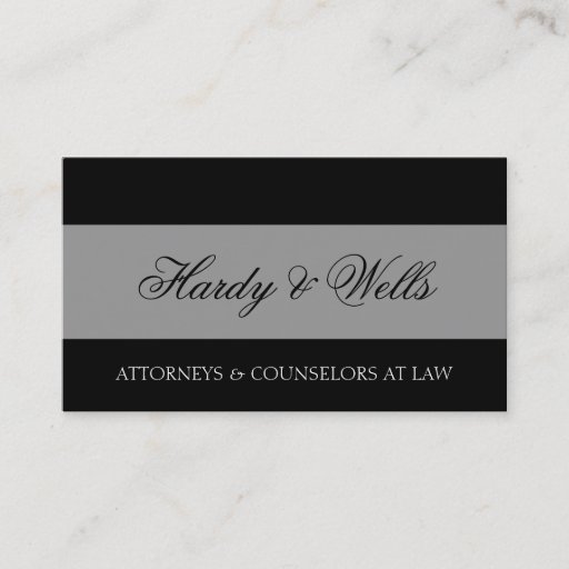 Customizable Law Firm Black/Aged Silver Business Card