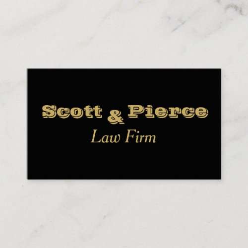 Law Firm Black Bold Gold Letters Business Card