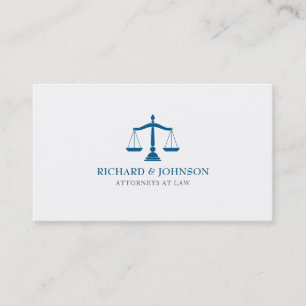 Law Firm Blue Scales of Justice Lawyer Solicitor Business Card