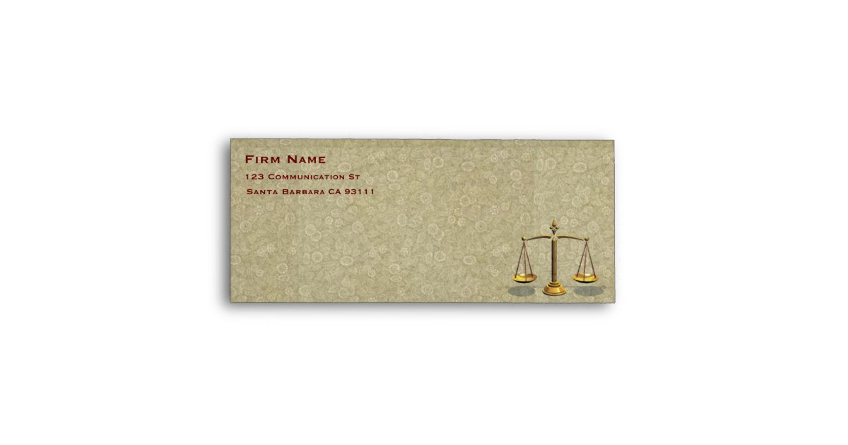Law firm business envelope Zazzle
