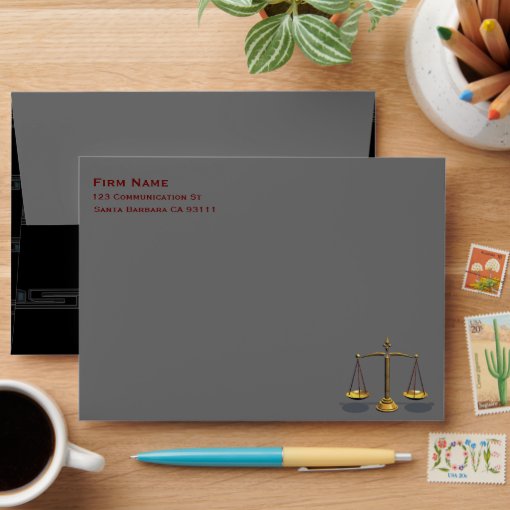 Law firm card envelopes Zazzle