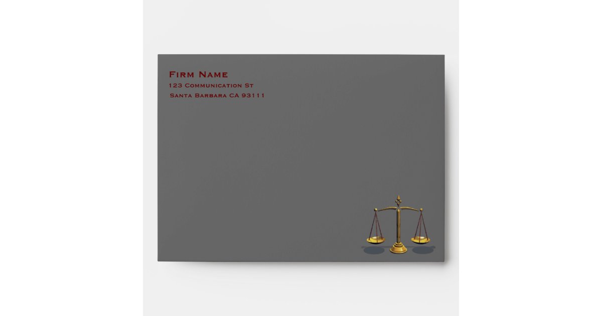 Law firm card envelopes Zazzle