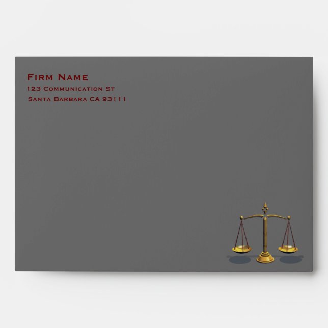 Law firm card envelopes (Front)