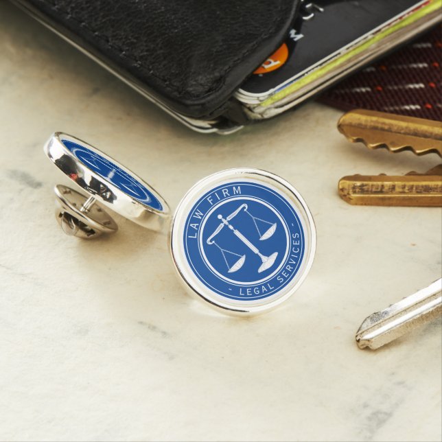 Law Firm | deep blue Legal Services Lapel Pin (In Situ)