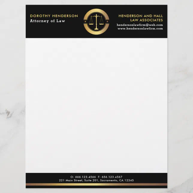 Law deals firm letterhead