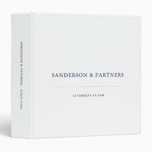 Law firm elegant minimal client file organizer 3 ring binder