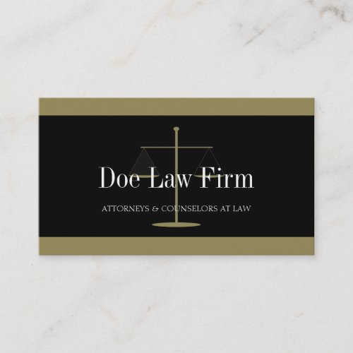 Law Firm Gold/Black Banner Business Card Templates