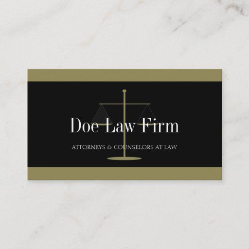 Customizable Law Firm Gold/Black Banner Business Card Templates