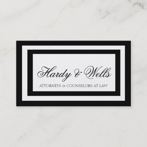 Law Firm Lawyer Attorney Black Borders Gold Paper Business Card Template