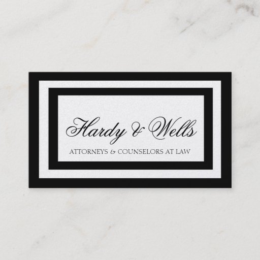 Customizable Law Firm Lawyer Attorney Black Borders Gold Paper Business Card Template