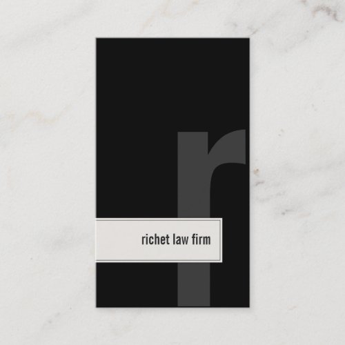 Law Firm Lawyer Business Card Bold Monogram Black