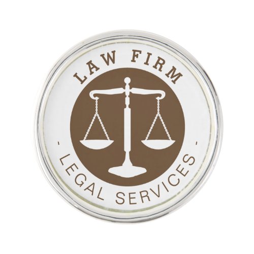Law Firm  Legal Services Brown Lapel Pin