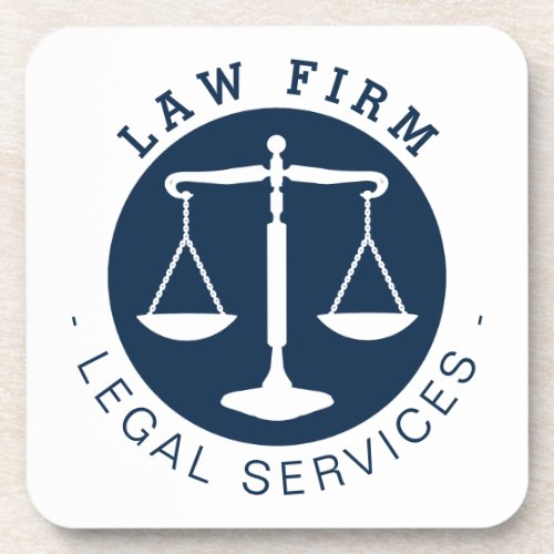 Law Firm  Legal Services Deep Blue Beverage Coaster