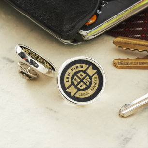 Law Firm   Legal Services Gold Black Lapel Pin