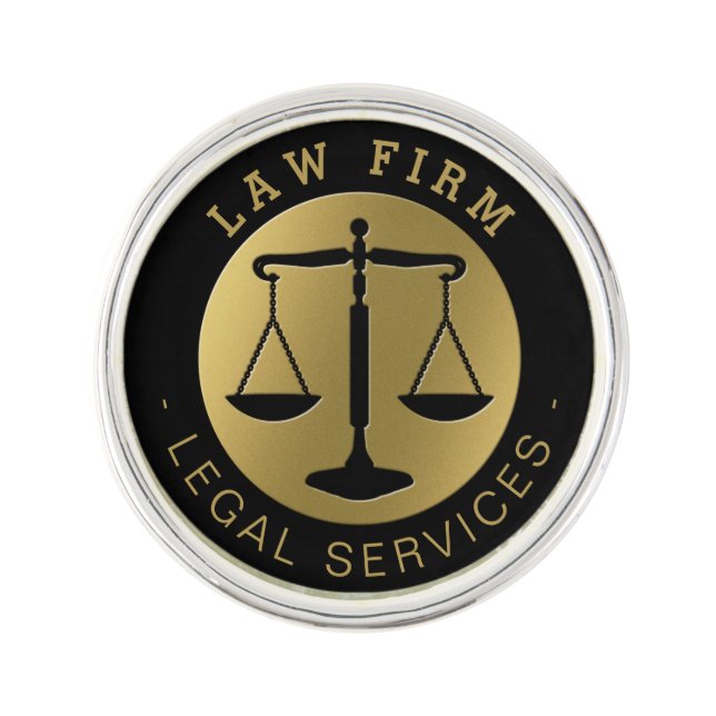 Law Firm | Legal Services Gold Lapel Pin (Front)