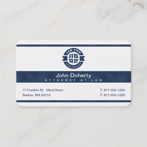 Law Firm  Legal Services Navy Blue Business Card