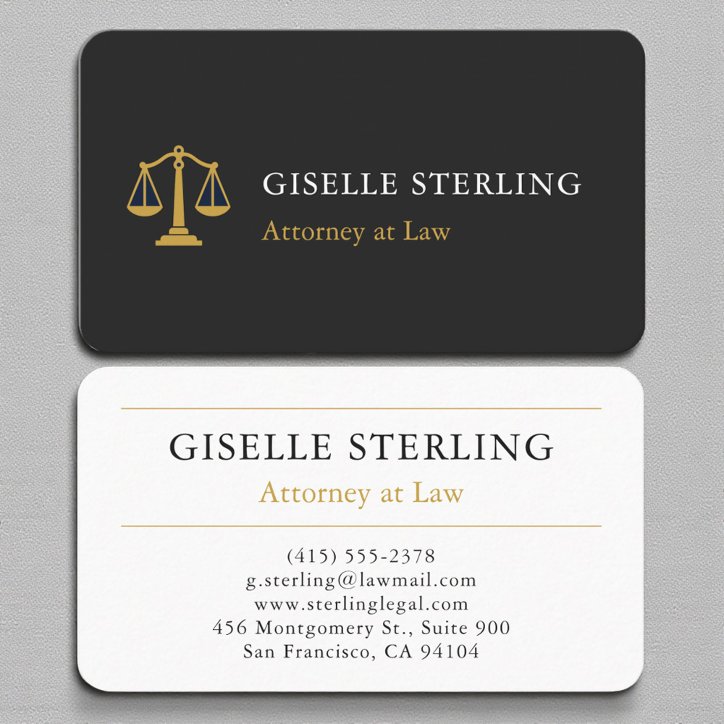 Law Firm Luxury Black Gold Professional Business Card