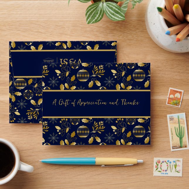 Law Firm Monogram Logo Holiday Gift Card Envelope (Desk)