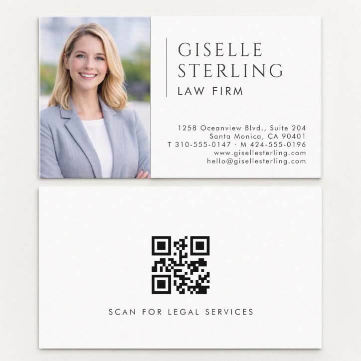 Law Firm Photo QR Code Business Card