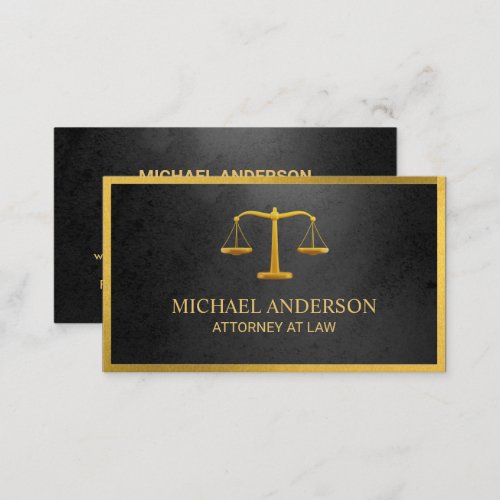 Law Firm Scales of Justice Gold effect Lawyers  Business Card