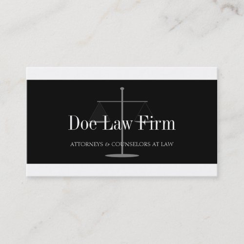 Law Firm W/B Silver Business Card Template