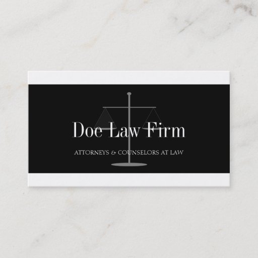 Customizable Law Firm W/B Silver Business Card Template