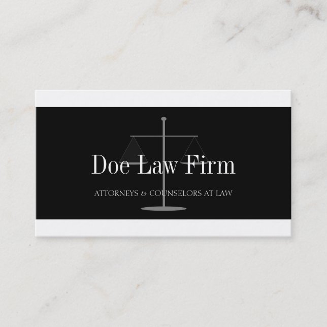 Law Firm W/B Silver Business Card (Front)