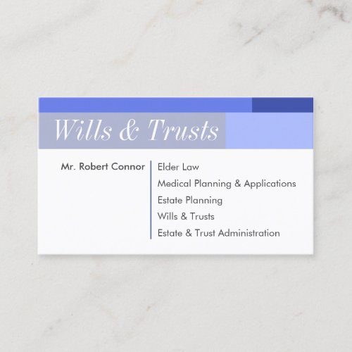 Law Firm Wills  Trusts Attorney At Law Advisor Business Card