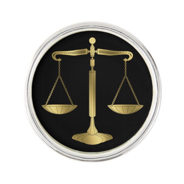 Law | Golden Scales of Justice Pin (Front)