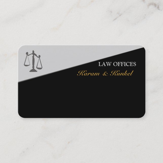 Law Half Geometric Modern Justice Scale Legal Business Card (Front)