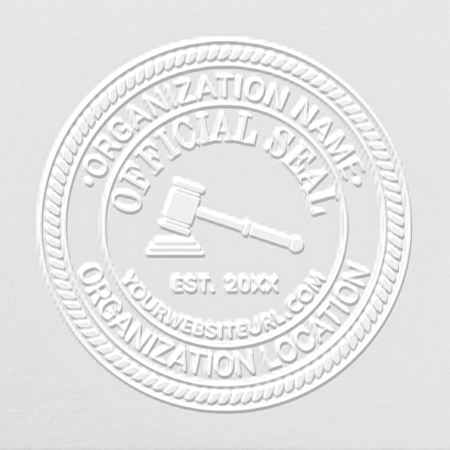 Law Judge Gavel Official Seal Name Loc URL Est Embosser (Design)