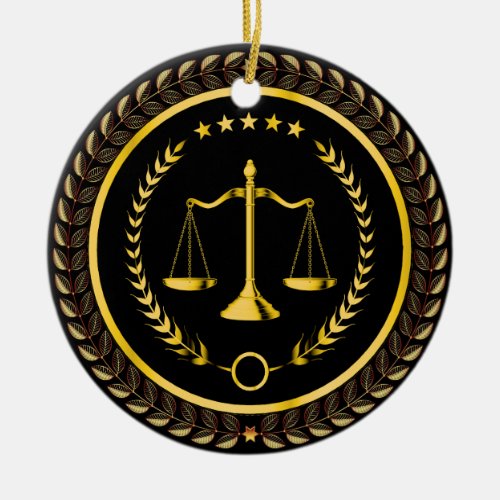 Law Lawyer Scales of Justice Ceramic Ornament