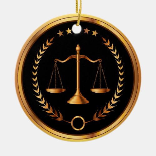 Law Lawyer Scales of Justice _ SRF Ceramic Ornament