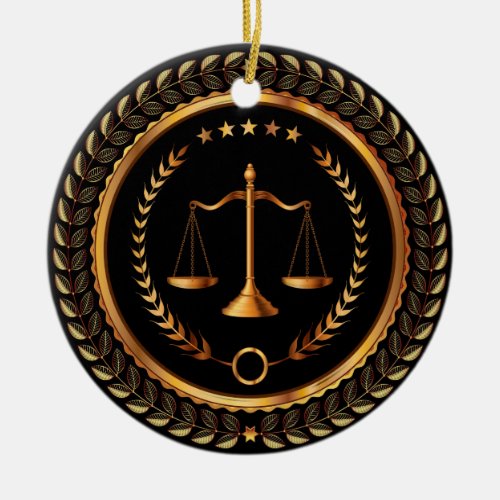 Law Lawyer Scales of Justice _ SRF Ceramic Ornament