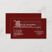 Law legal attorney advocate burgundy business card (Front/Back)