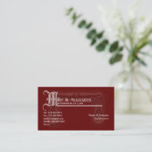 Law legal attorney advocate burgundy business card (Standing Front)