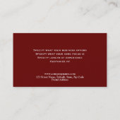 Law legal attorney advocate burgundy business card (Back)