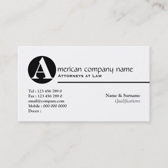 Law legal attorney monogram A Business Card | Zazzle.com