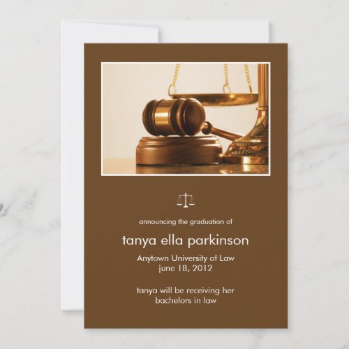 Law Major Gavel Graduation Announcement