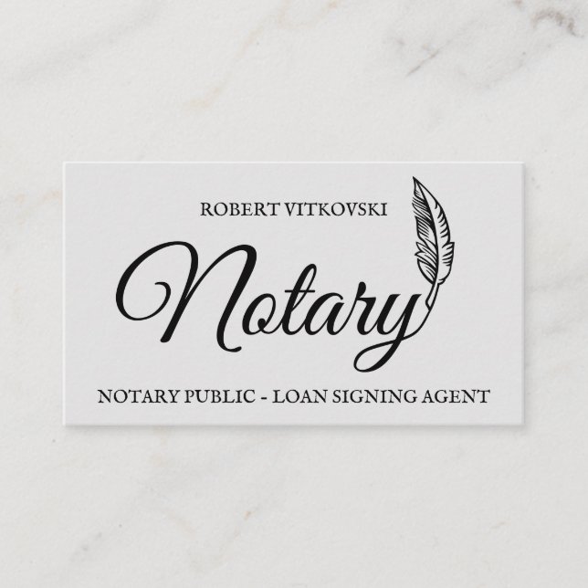 Law Notary Service Business Card (Front)