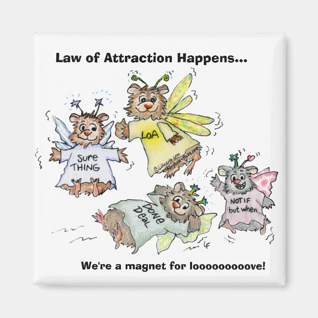 Law of Attraction Cartoon Magnet (Front)
