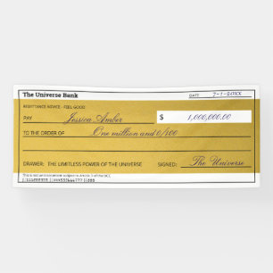 Law of Attraction Elegant Gold Abundance Check Banner
