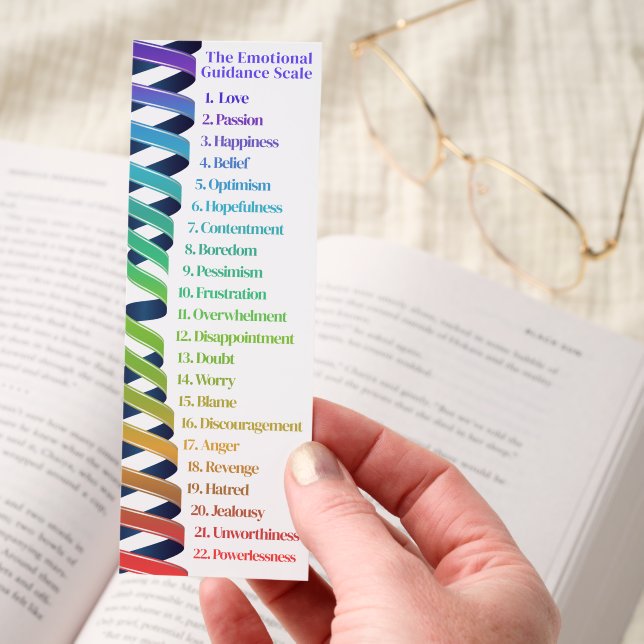 Law of Attraction Emotional Guidance Scale Chart Bookmarks (Hand)